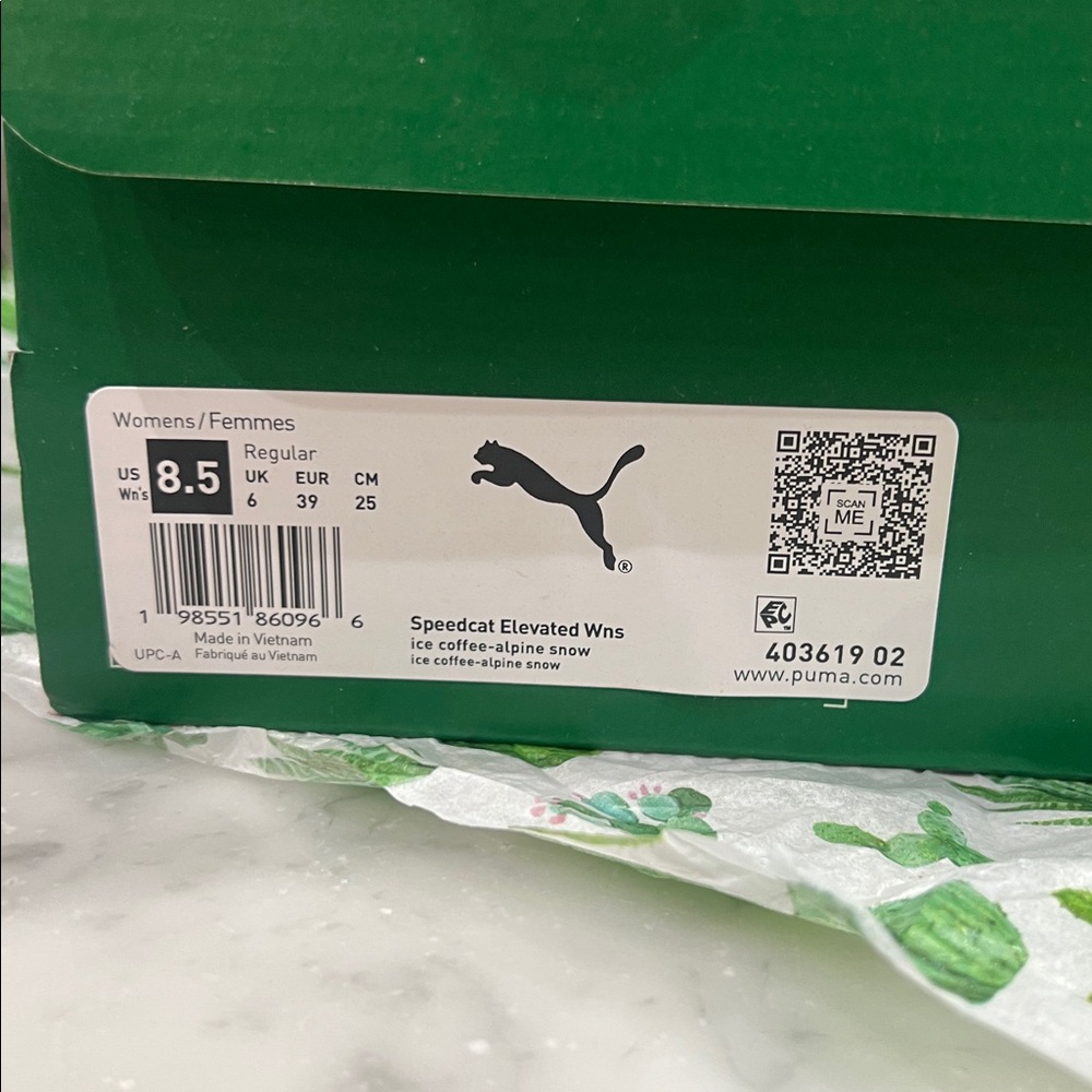 Puma OG Speedcats rare Ice Coffee and alpine snow.  NWT 8.5 women’s - Picture 5 of 5